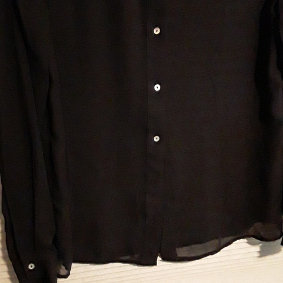 Vintage Havana semi sheer blouse with collar studs - Picture 3 of 7